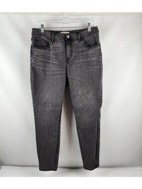 Everlane Jeans Womens 33x29 Black Faded Mid Rise Skinny Denim 5-Pocket